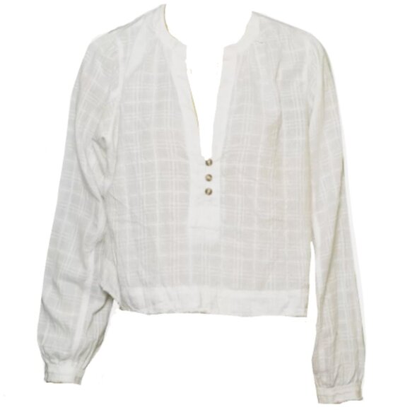 Brand New PILCRO CROPPED HENLEY BLOUSE - Picture 6 of 13